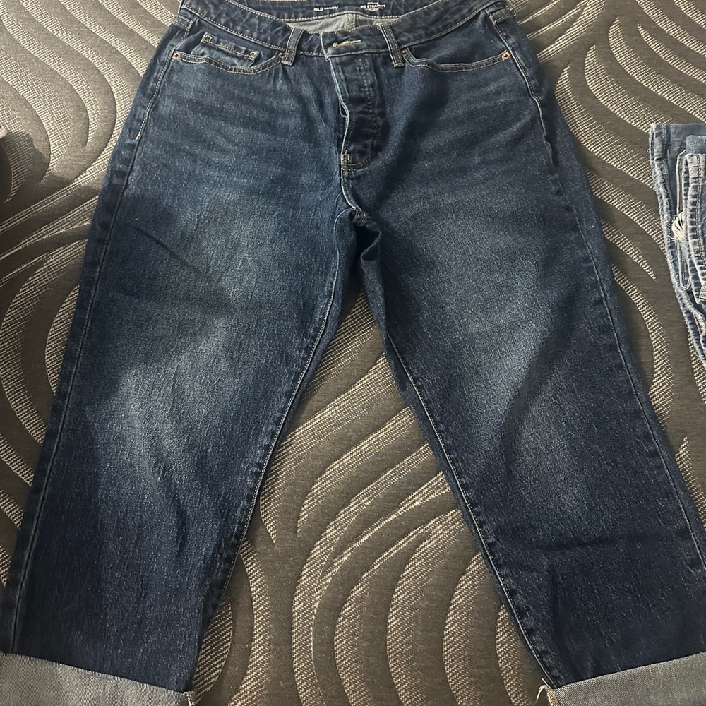 Old Navy High-Rise OG Straight Jeans - Dark Blue